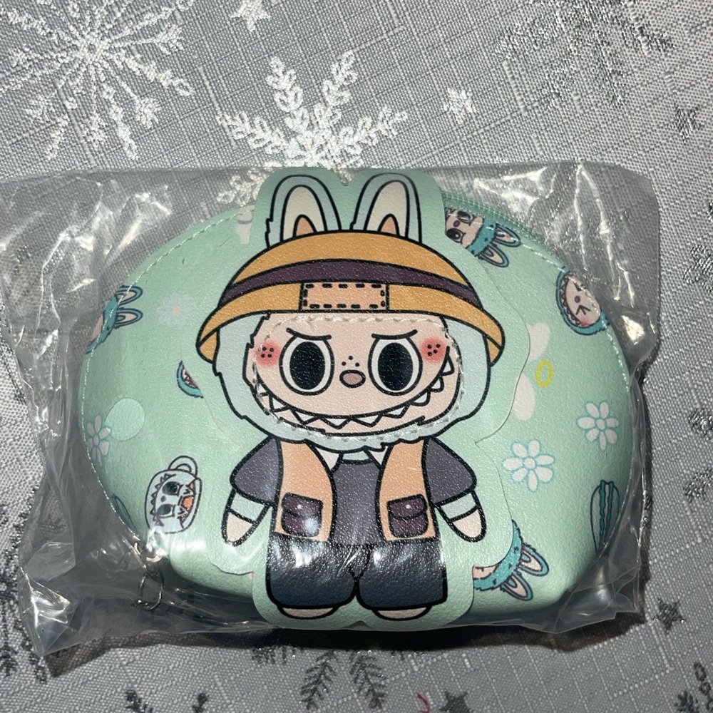 Mint Green/Teal Mini Bag with Labubu Character Design